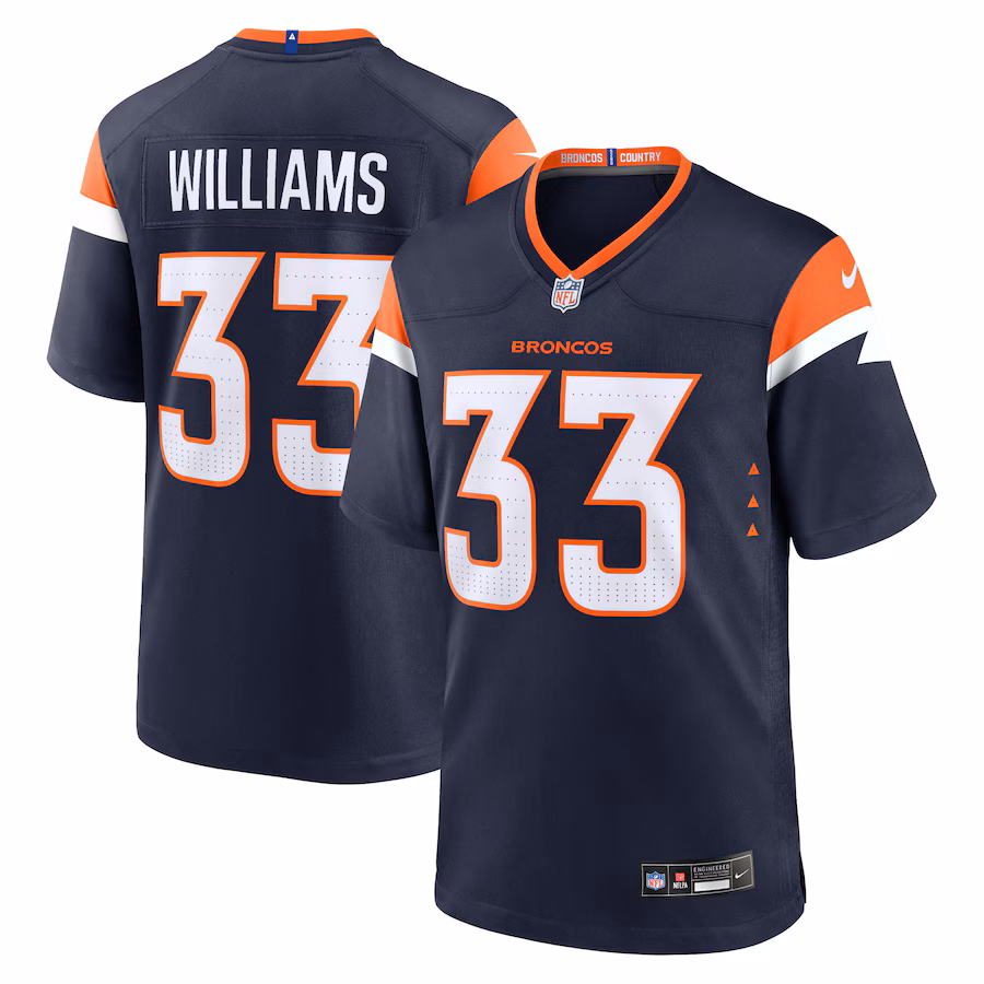 Men's Denver Broncos Javonte Williams Nike Navy Mile High Collection Alternate Game Jersey - Puhuasuan