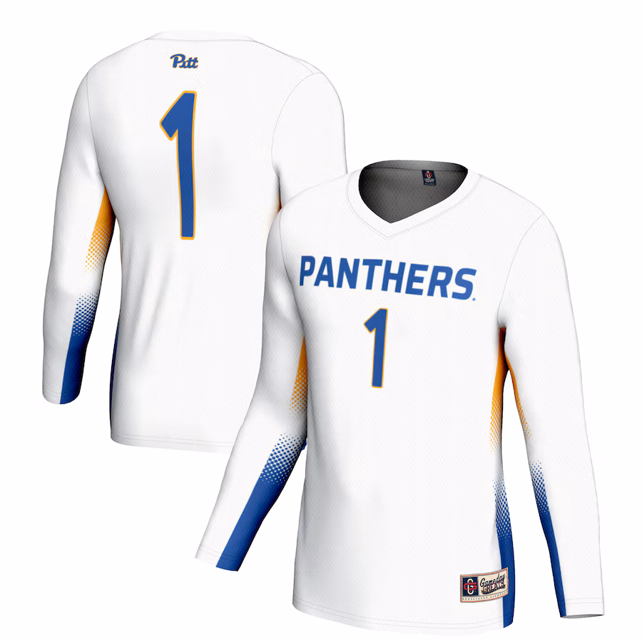 Youth GameDay Greats #1 White Pitt Panthers Lightweight Women's Volleyball Jersey - Puhuasuan