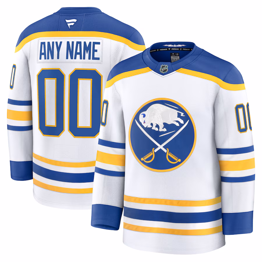 Men's Buffalo Sabres Fanatics White Away Premium Custom Jersey - Puhuasuan