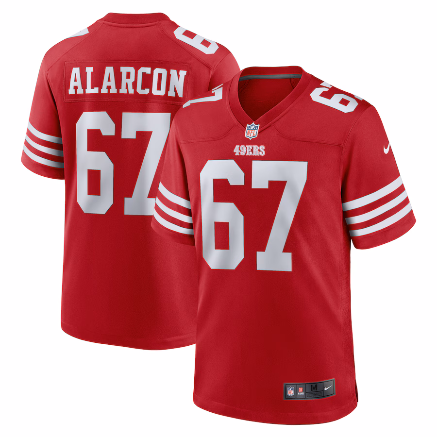 Men's San Francisco 49ers Isaac Alarcon Nike  Scarlet Team Game Jersey - Puhuasuan