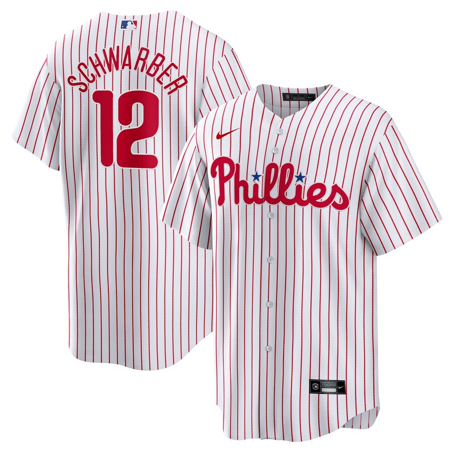 Men's Philadelphia Phillies Kyle Schwarber Nike White Replica Player Jersey - Puhuasuan