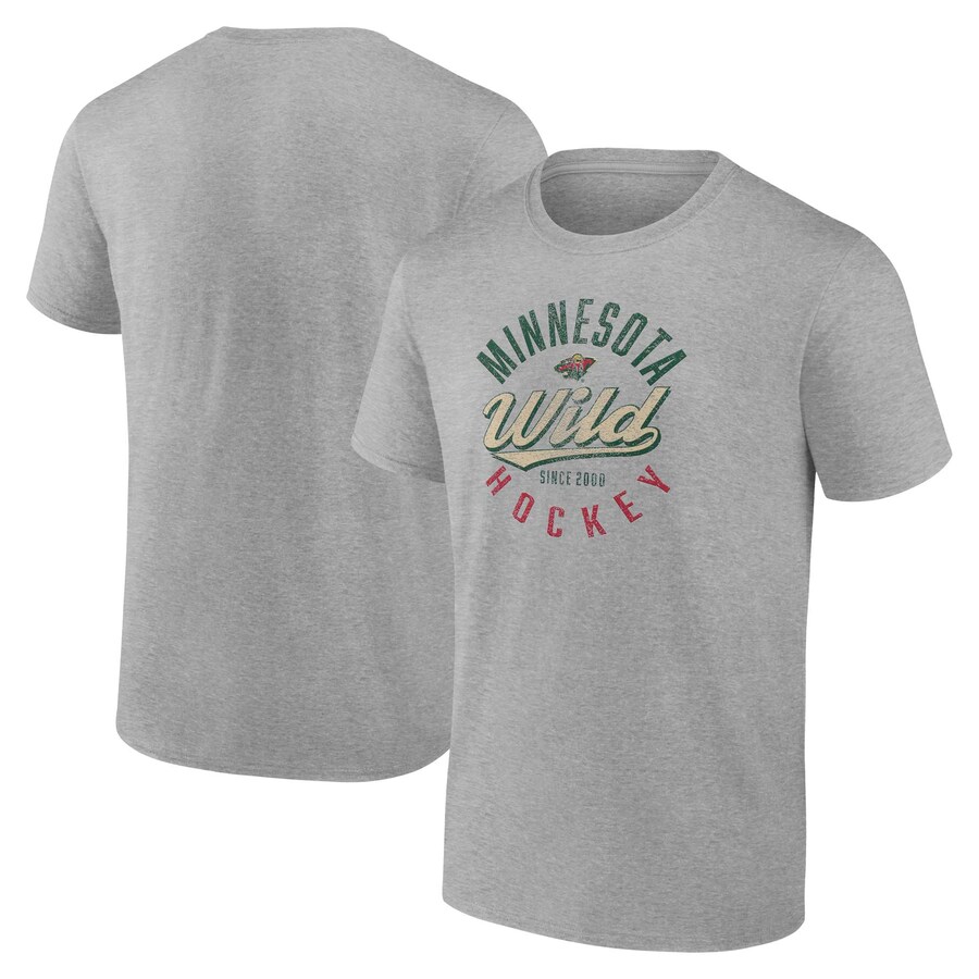 Men's Minnesota Wild Fanatics Gray Emblem T-Shirt - Puhuasuan