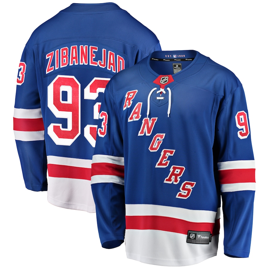 Men's New York Rangers Mika Zibanejad Fanatics Blue Home Breakaway Player Jersey - Puhuasuan