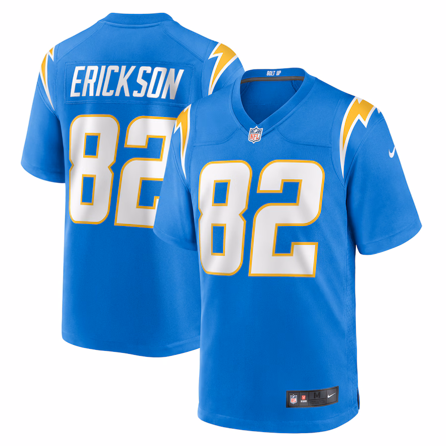 Men's Los Angeles Chargers Alex Erickson Nike  Powder Blue Team Game Jersey - Puhuasuan