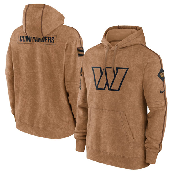 Men's Washington Commanders 2023 Brown Salute to Service Pullover Hoodie - Puhuasuan