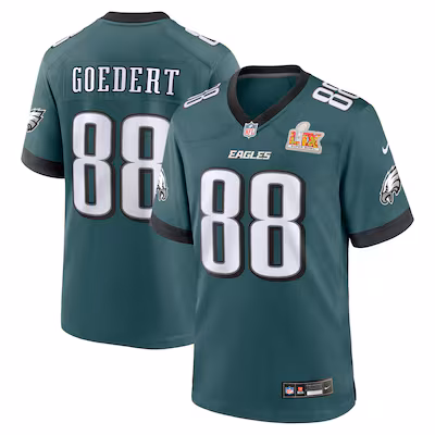 Men's Philadelphia Eagles Dallas Goedert Nike Midnight Green Super Bowl LIX Game Player Jersey - Puhuasuan