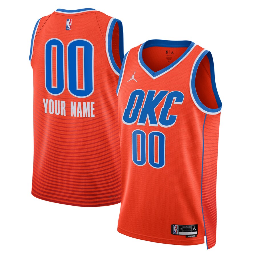 Unisex Oklahoma City Thunder Jordan Brand Orange 2022/23 Swingman Custom Jersey - Statement Edition - Puhuasuan
