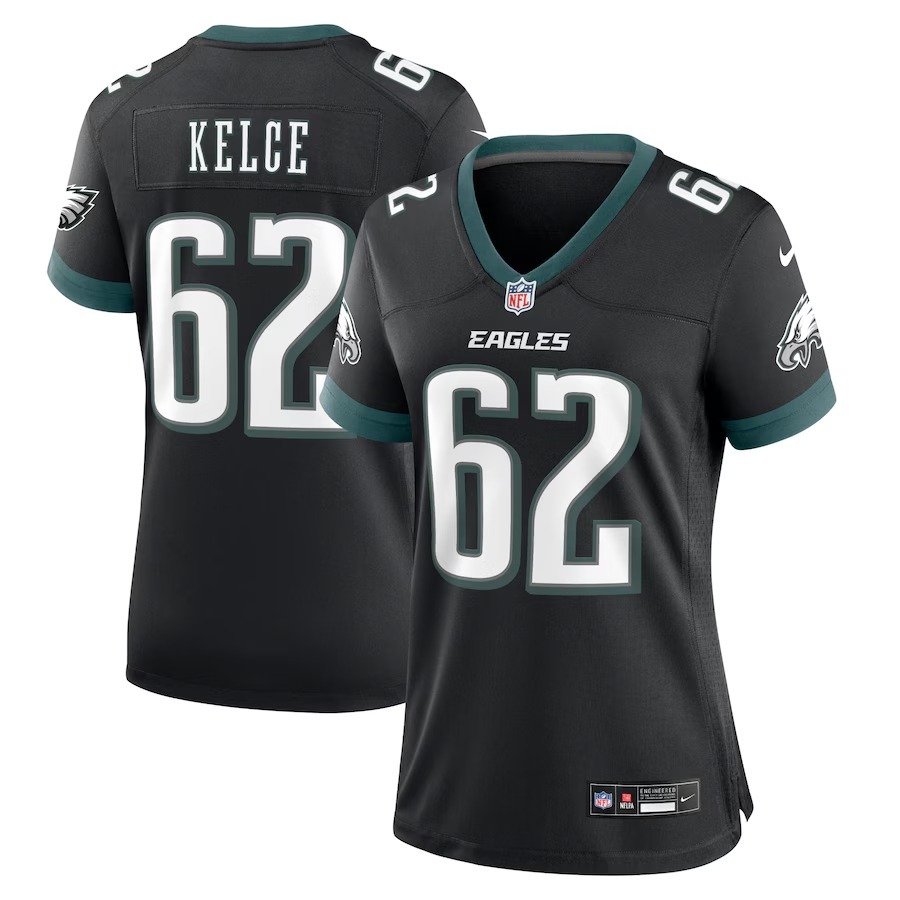 Women's Philadelphia Eagles Jason Kelce Nike Black Alternate Game Jersey - Puhuasuan