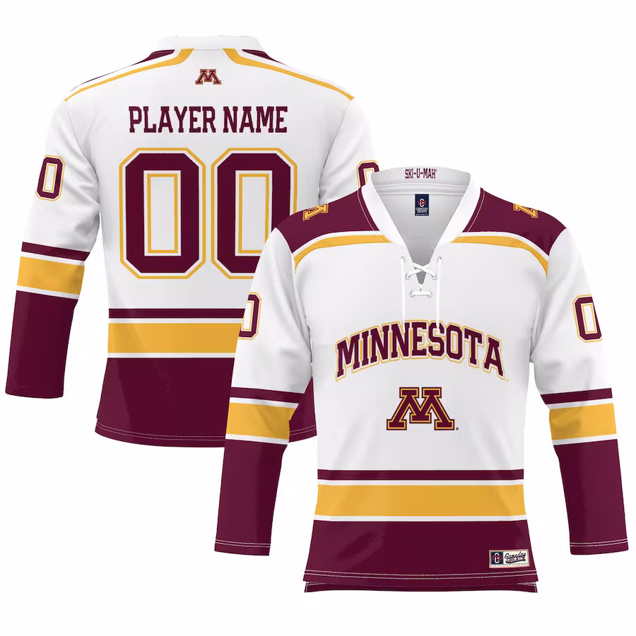 Minnesota Golden Gophers GameDay Greats Women's NIL Pick-A-Player Hockey Jersey - White - Puhuasuan
