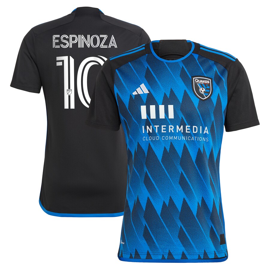 Men's San Jose Earthquakes Cristian Espinoza adidas Blue 2023 Active Fault Jersey Replica Jersey - Puhuasuan