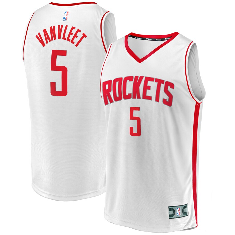 Men's Houston Rockets Fred VanVleet Fanatics White Fast Break Replica Player Jersey - Association Edition - Puhuasuan