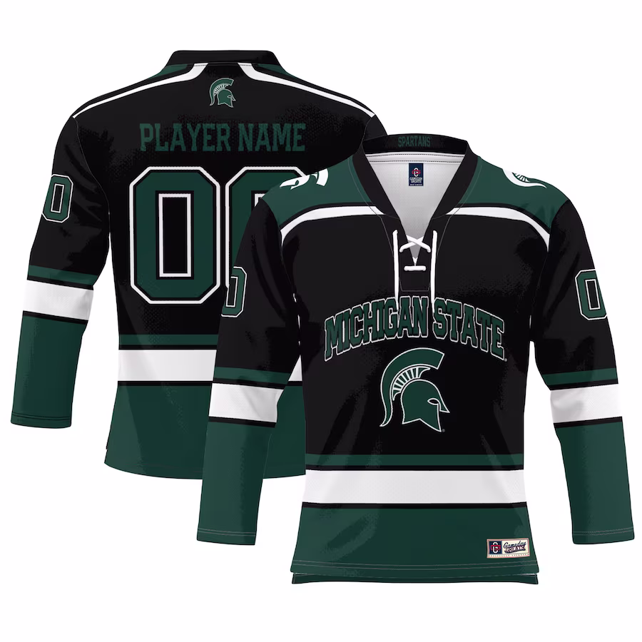 Michigan State Spartans GameDay Greats Youth Ice Hockey Pick-a-Player Jersey - Black - Puhuasuan
