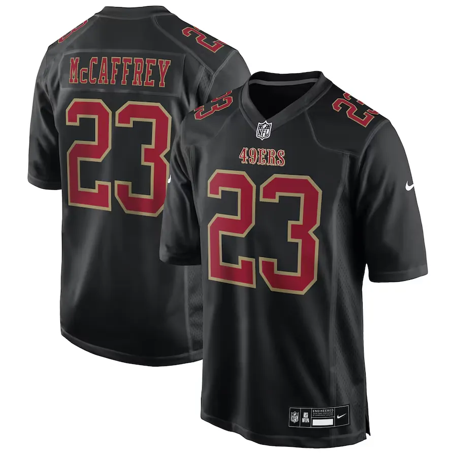 Men's San Francisco 49ers Christian McCaffrey Nike Carbon Black Fashion Game Jersey - Puhuasuan