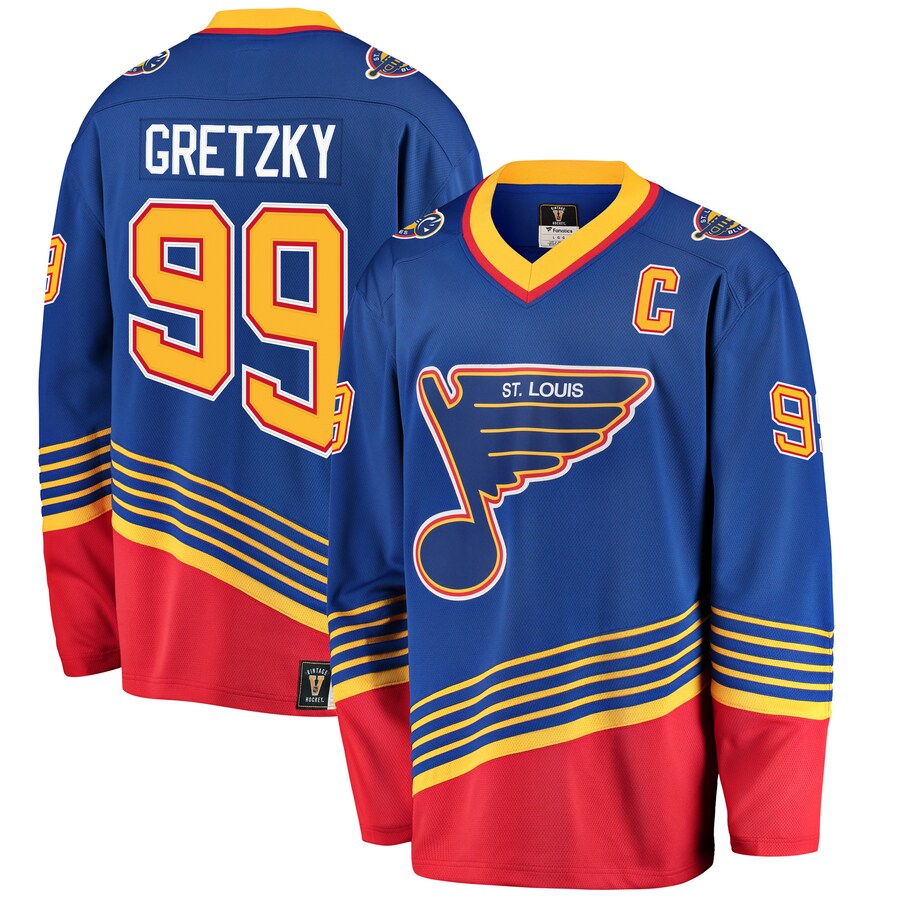 Men's St. Louis Blues Wayne Gretzky Fanatics Branded Blue Premier Breakaway Retired Player Jersey - Puhuasuan