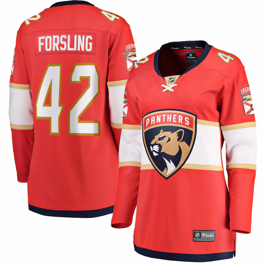 Women's Florida Panthers Gustav Forsling Fanatics Red Home Breakaway Player Jersey - Puhuasuan