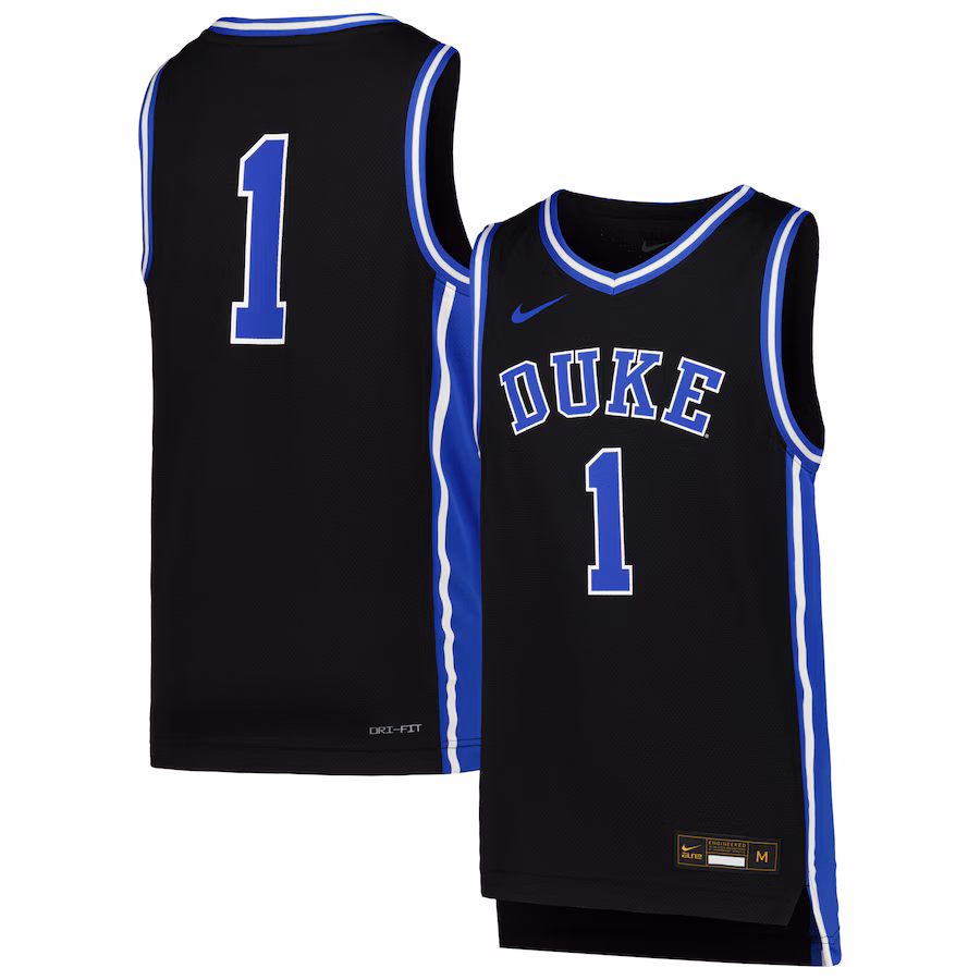 Youth Nike # 1 Black Duke Blue Devils Icon Replica Basketball Jersey - Puhuasuan