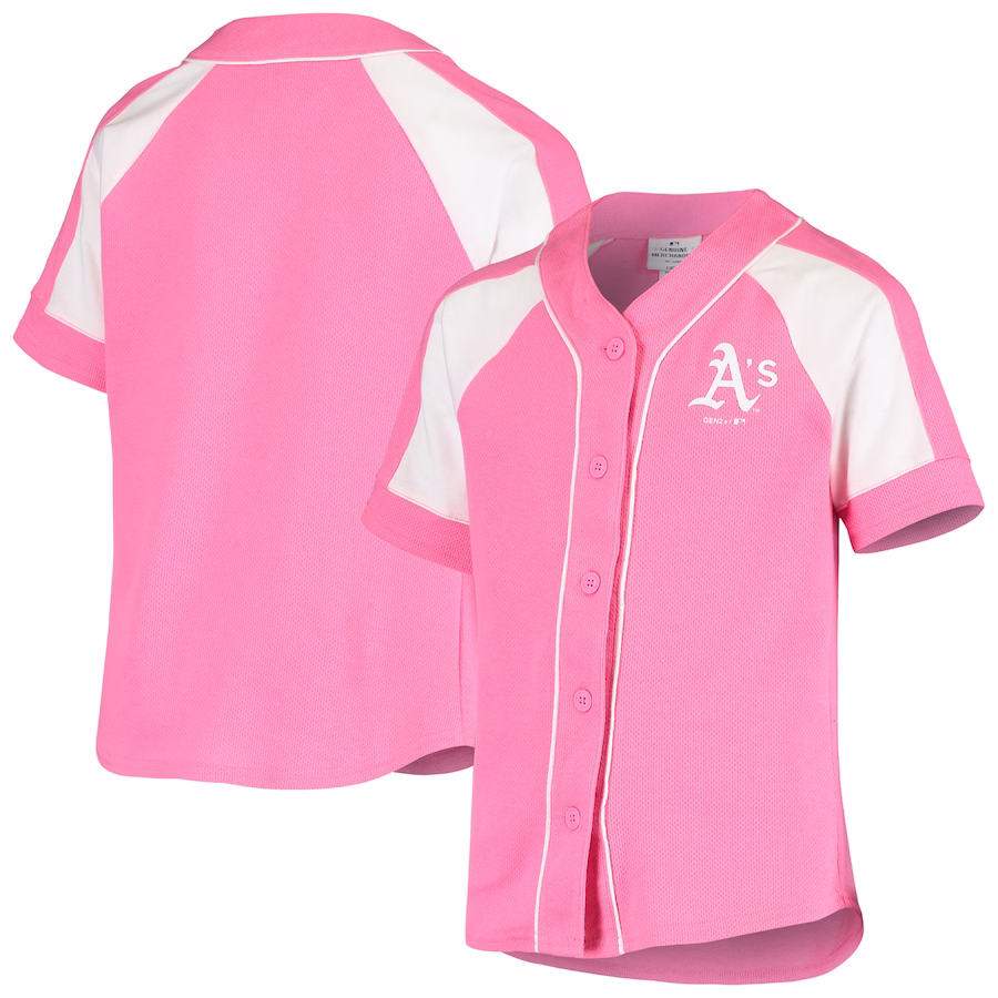 Youth Oakland Athletics Pink Team Spirit Fashion Jersey - Puhuasuan