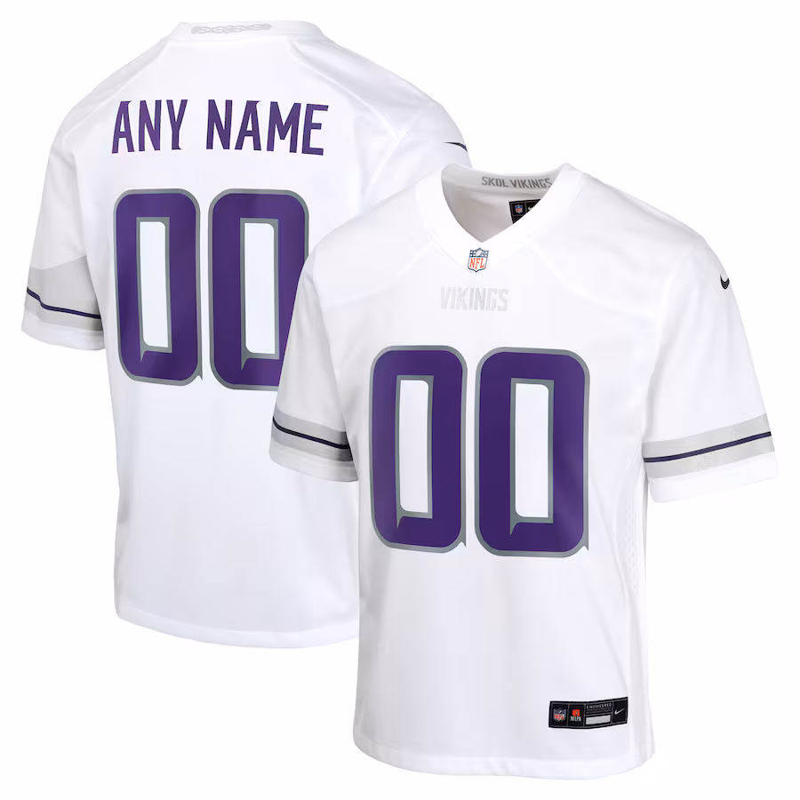 Youth Minnesota Vikings Nike White Alternate Custom Game Jersey - Puhuasuan