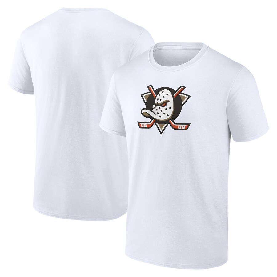 Men's Anaheim Ducks White Primary Logo T-Shirt - Puhuasuan