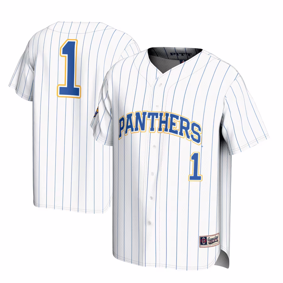 #1 Pitt Panthers GameDay Greats Youth Lightweight Baseball Jersey - White - Puhuasuan