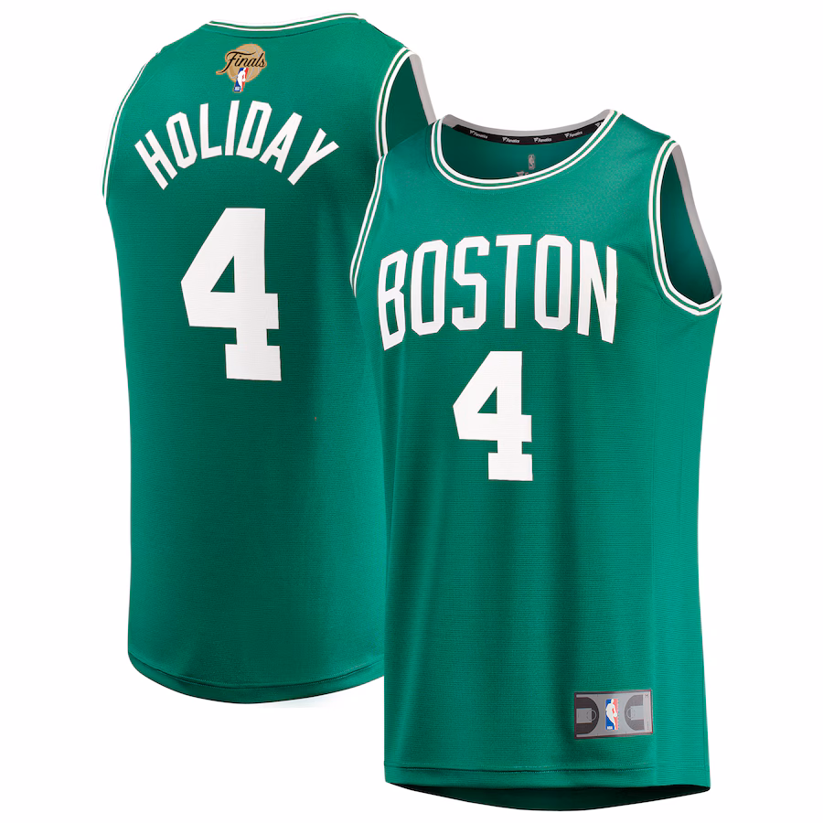 Men's Boston Celtics Jrue Holiday Fanatics Kelly Green 2024 NBA Finals Fast Break Replica Player Jersey - Icon Edition - Puhuasuan