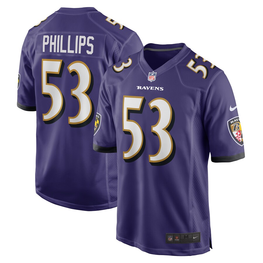 Men's Baltimore Ravens Del'Shawn Phillips Nike Purple Game Player Jersey - Puhuasuan