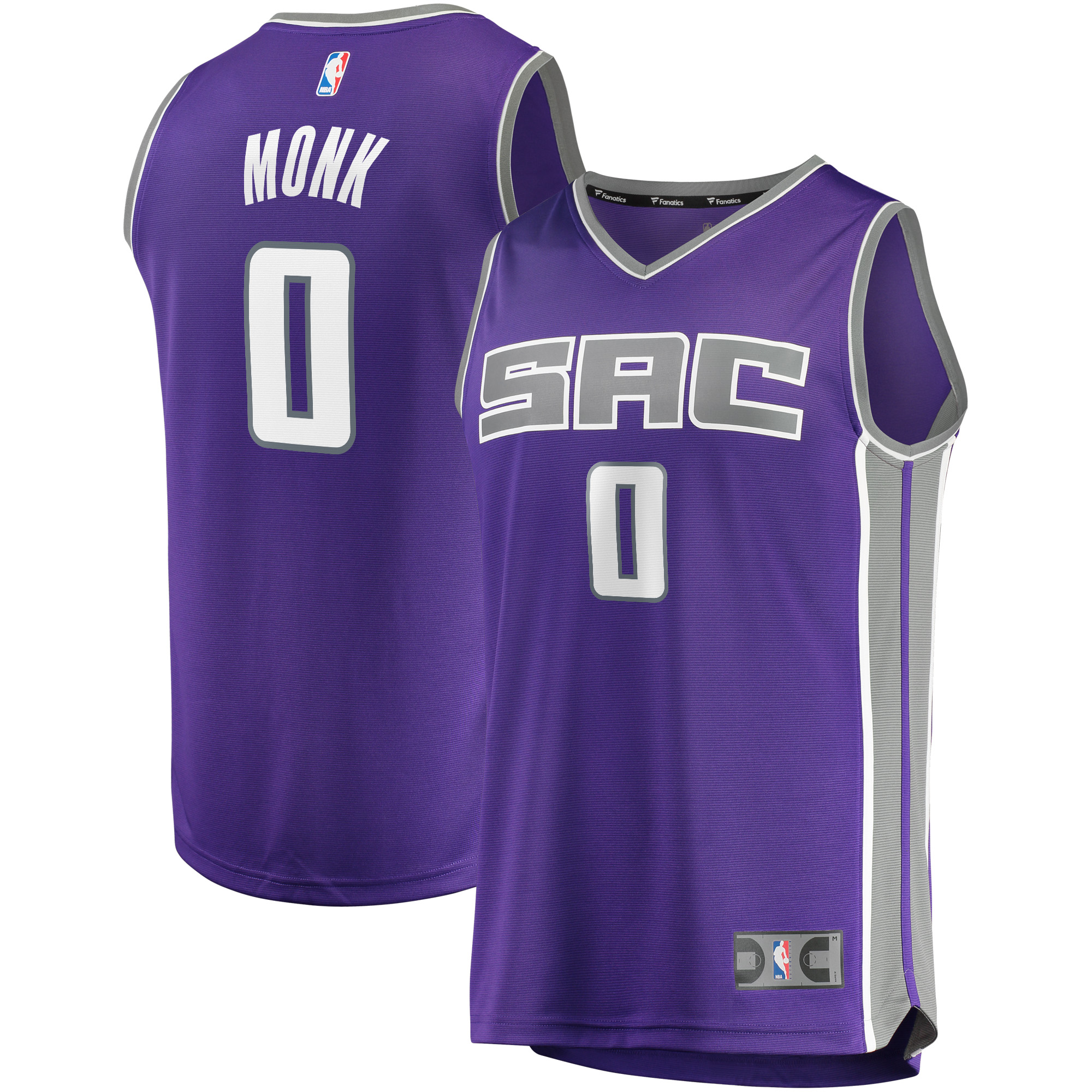 Men's Sacramento Kings Malik Monk Fanatics Purple Fast Break Replica Jersey - Icon Edition - Puhuasuan
