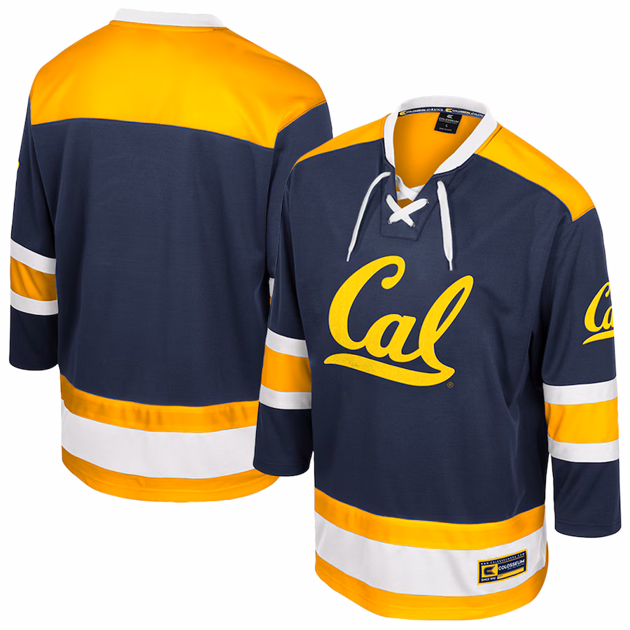 Men's Colosseum  Navy Cal Bears Athletic Machine Fashion Hockey Jersey - Puhuasuan