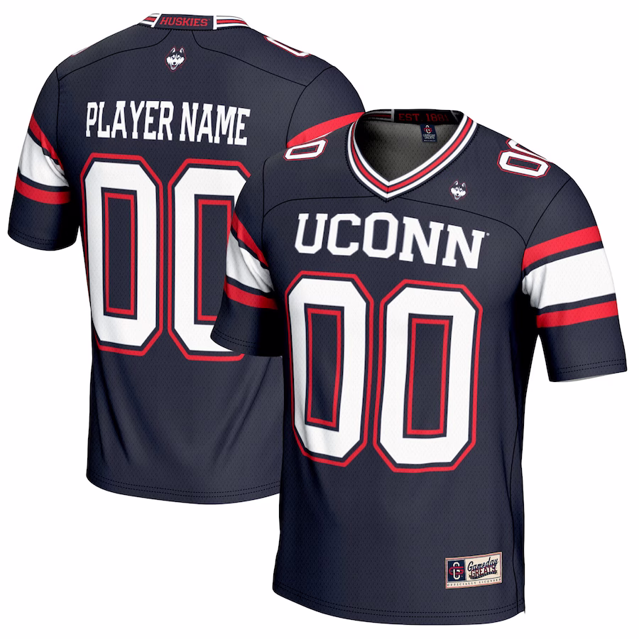 UConn Huskies GameDay Greats Youth NIL Pick-A-Player Football Jersey - Navy - Puhuasuan