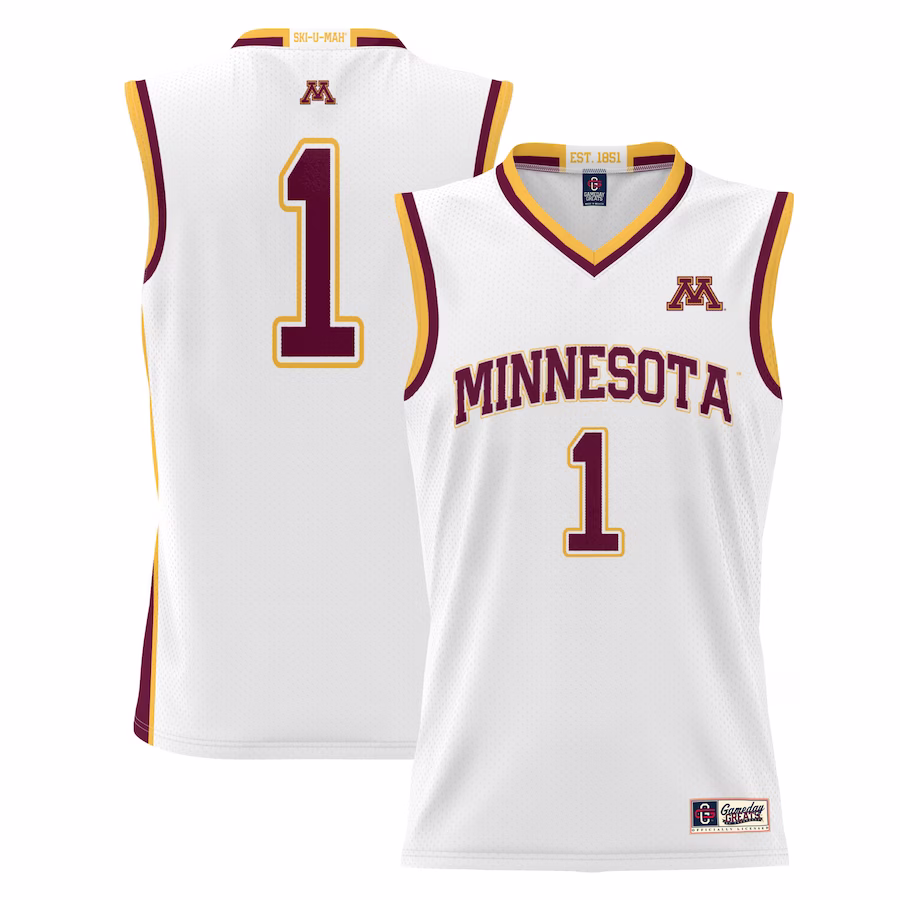 #1 Minnesota Golden Gophers GameDay Greats Youth Lightweight Basketball Jersey - White - Puhuasuan