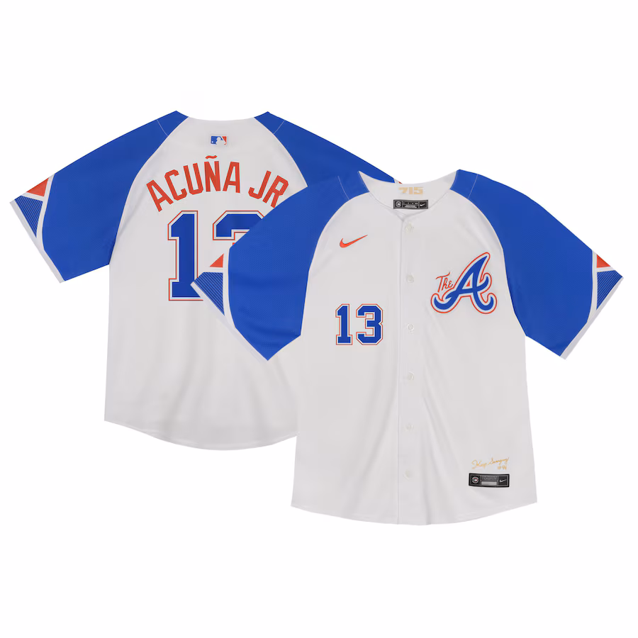 Toddler Atlanta Braves Ronald Acuña Jr. Nike White City Connect Limited Player Jersey - Puhuasuan