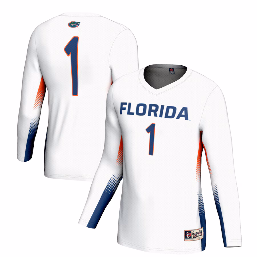 Youth GameDay Greats #1 White Florida Gators Lightweight Women's Volleyball Jersey - Puhuasuan