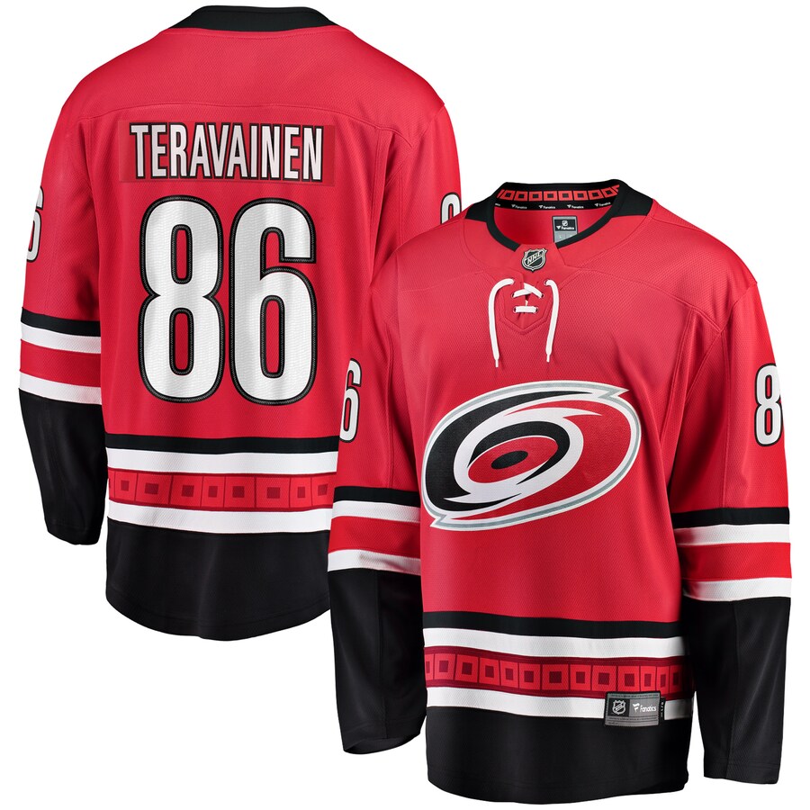 Men's Carolina Hurricanes Teuvo Teravainen Fanatics Branded Red Alternate Breakaway Player Jersey - Puhuasuan