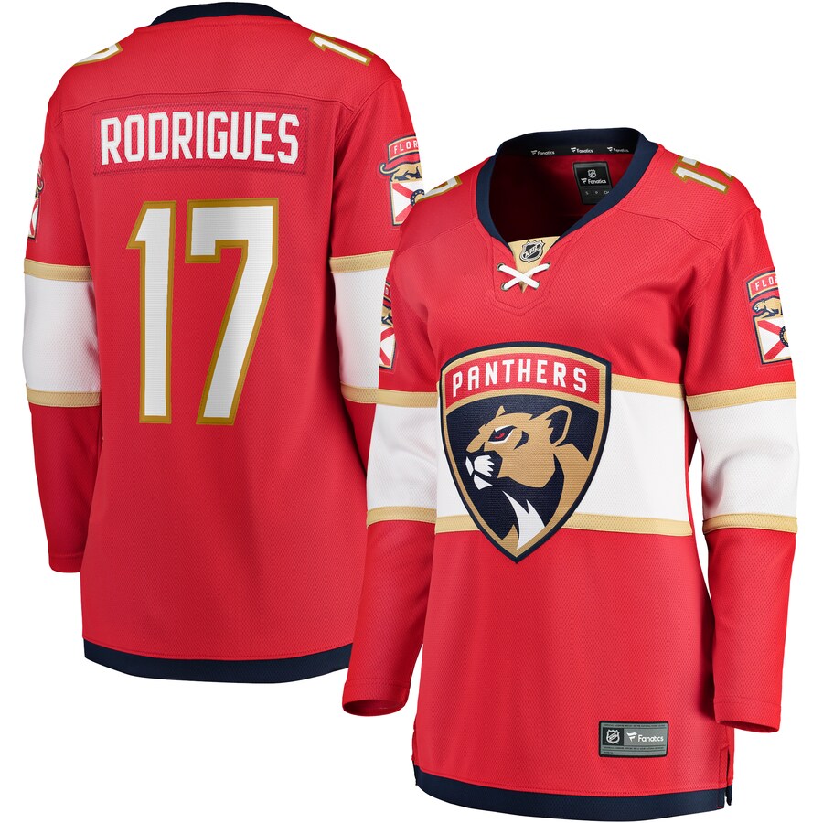 Women's Florida Panthers Evan Rodrigues Fanatics Branded Red Home Breakaway Player Jersey - Puhuasuan