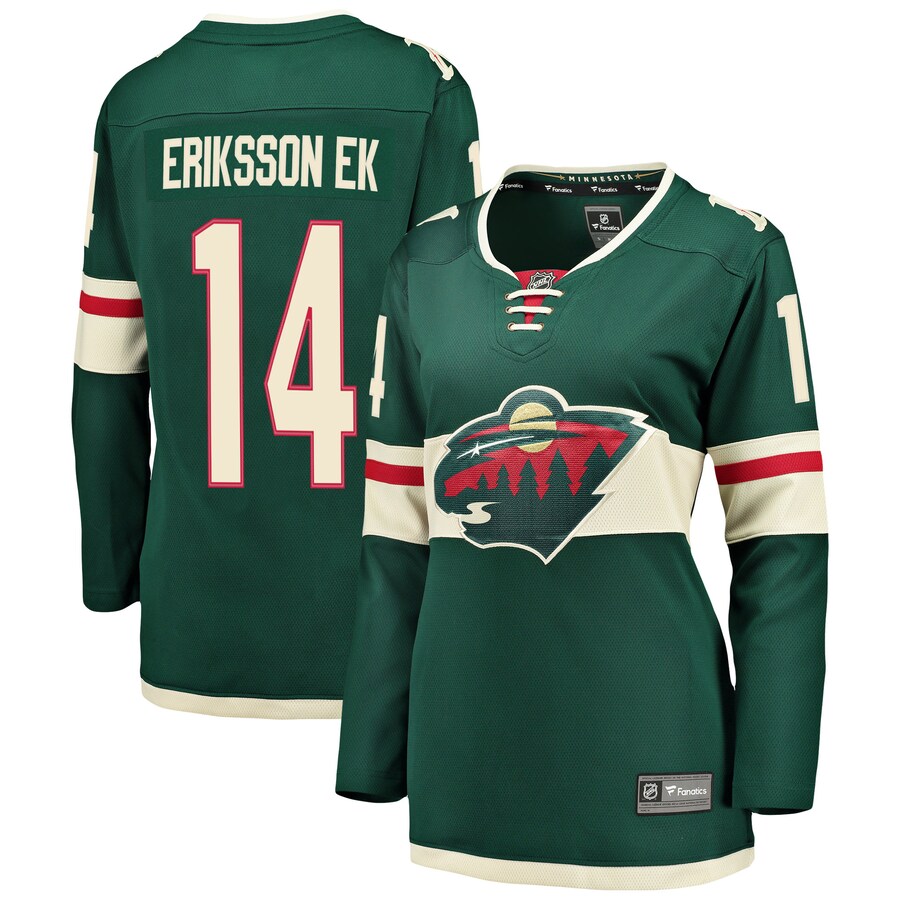 Women's Minnesota Wild Joel Eriksson Ek Fanatics Branded Green Breakaway Player Jersey - Puhuasuan