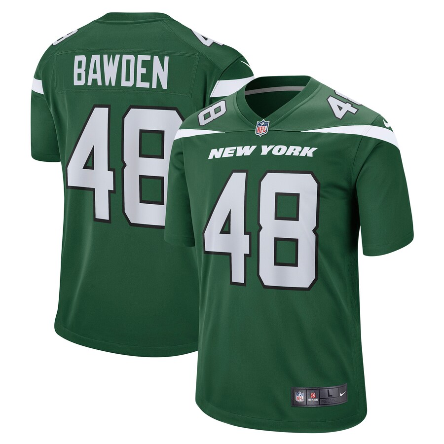 Men's New York Jets Nick Bawden Nike Gotham Green Game Player Jersey - Puhuasuan