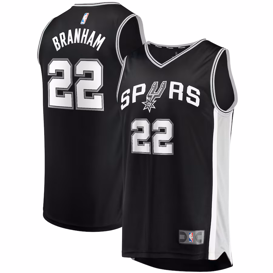 Men's San Antonio Spurs Malaki Branham Fanatics Black Fast Break Replica Player Jersey - Icon Edition - Puhuasuan