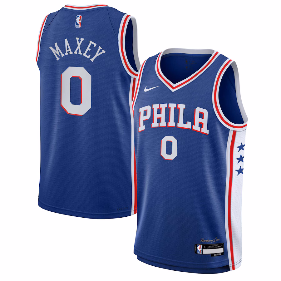 Youth Philadelphia 76ers Tyrese Maxey Nike Royal Swingman Jersey - Icon Edition - Puhuasuan