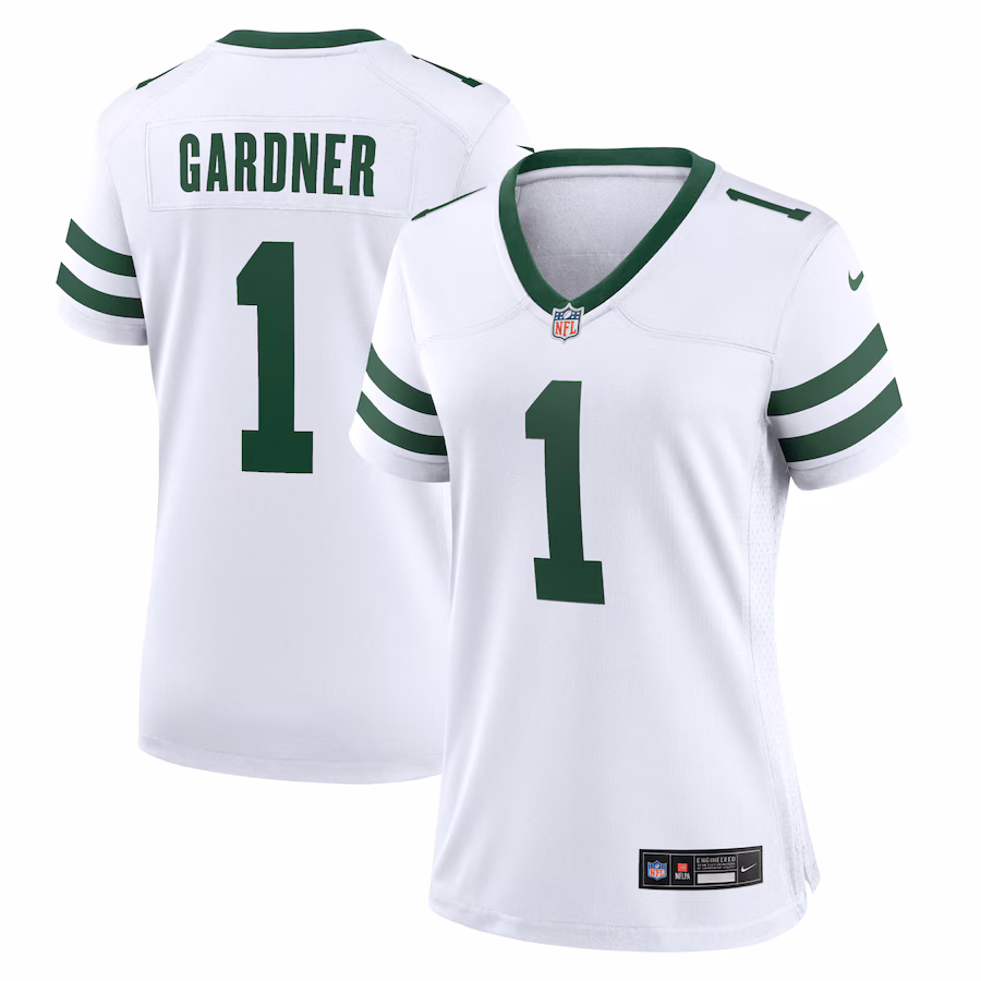 Women's New York Jets Ahmad Sauce Gardner Nike Legacy White Game Jersey - Puhuasuan