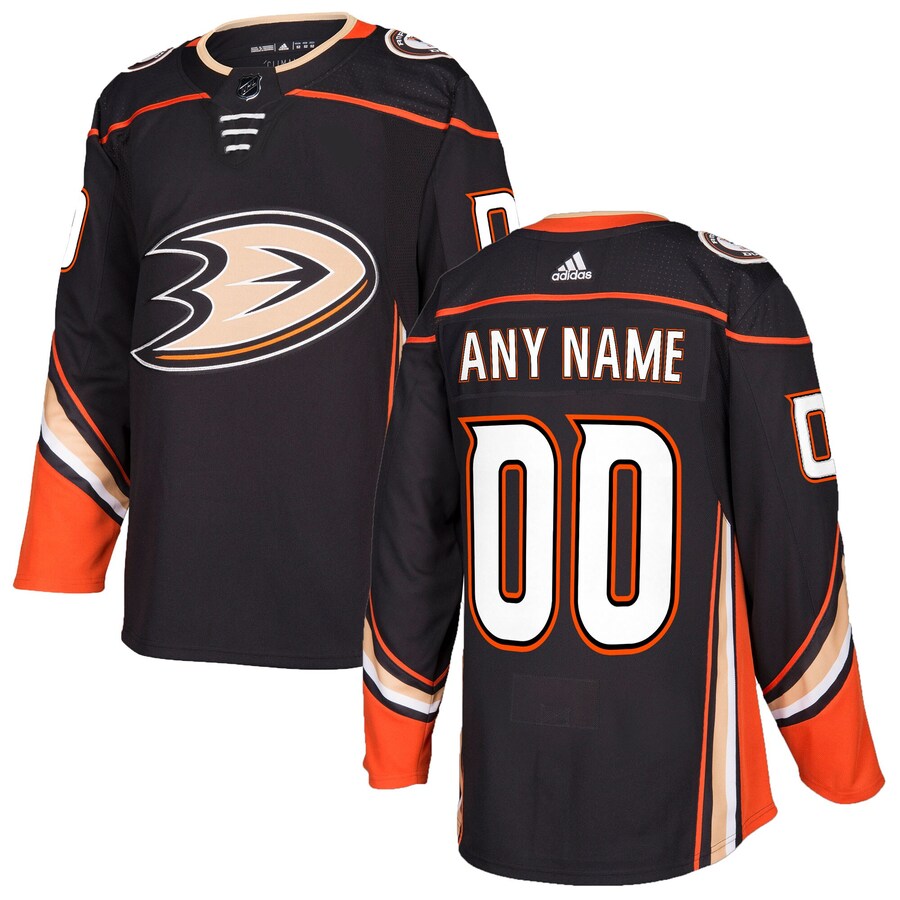 Men's Anaheim Ducks adidas Black Authentic Custom Jersey - Puhuasuan
