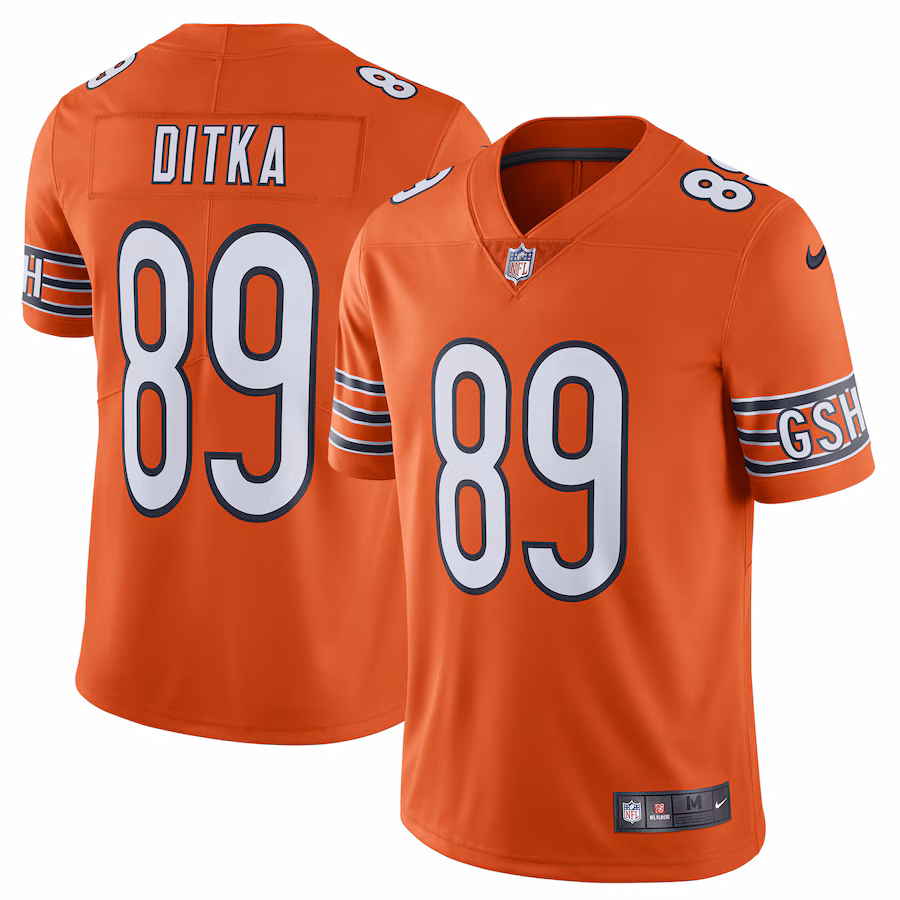 Men's Chicago Bears Mike Ditka Nike Orange Alternate Vapor Untouchable Limited Retired Player Jersey - Puhuasuan