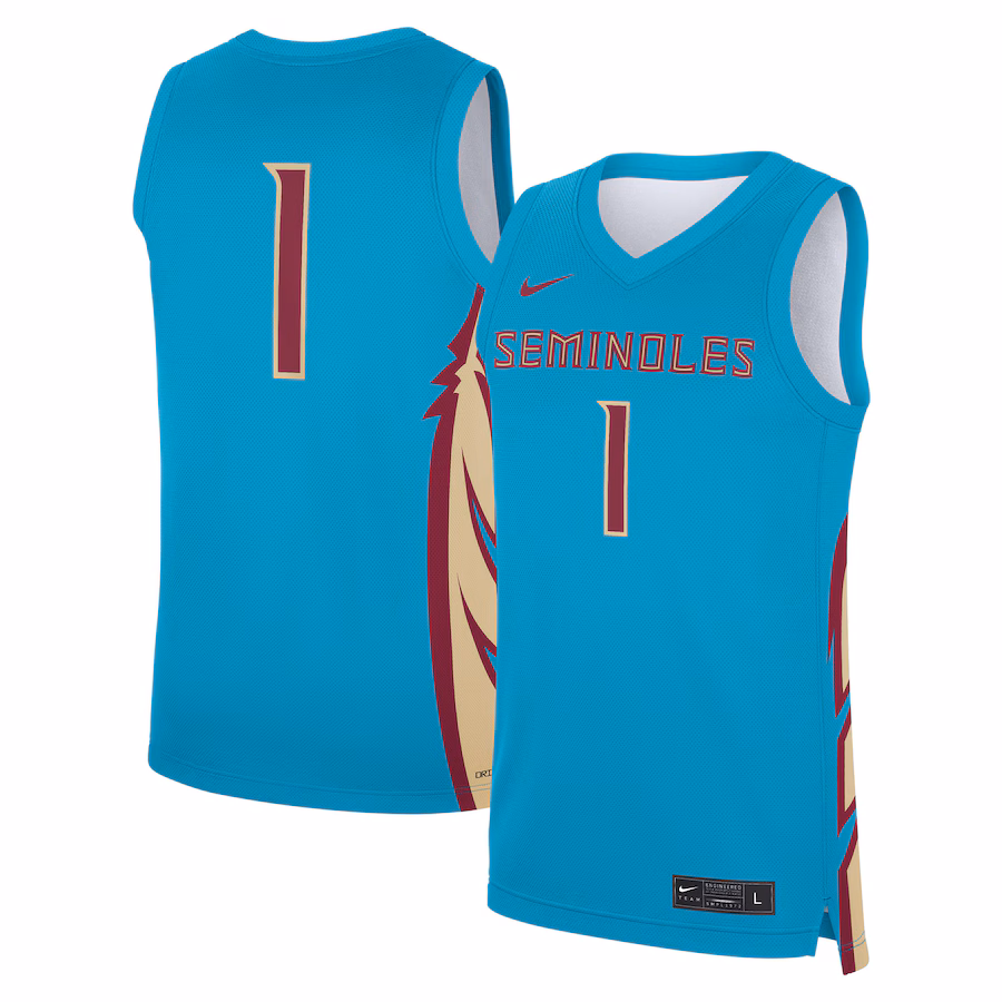 Men's Nike #1 Turquoise Florida State Seminoles Alternate Replica Jersey - Puhuasuan