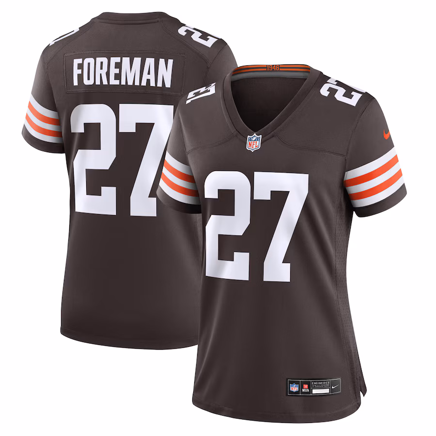Women's Cleveland Browns D'Onta Foreman Nike Brown Game Jersey - Puhuasuan