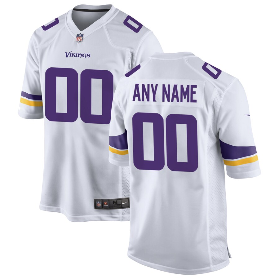 Men's Minnesota Vikings Nike White Custom Game Jersey - Puhuasuan