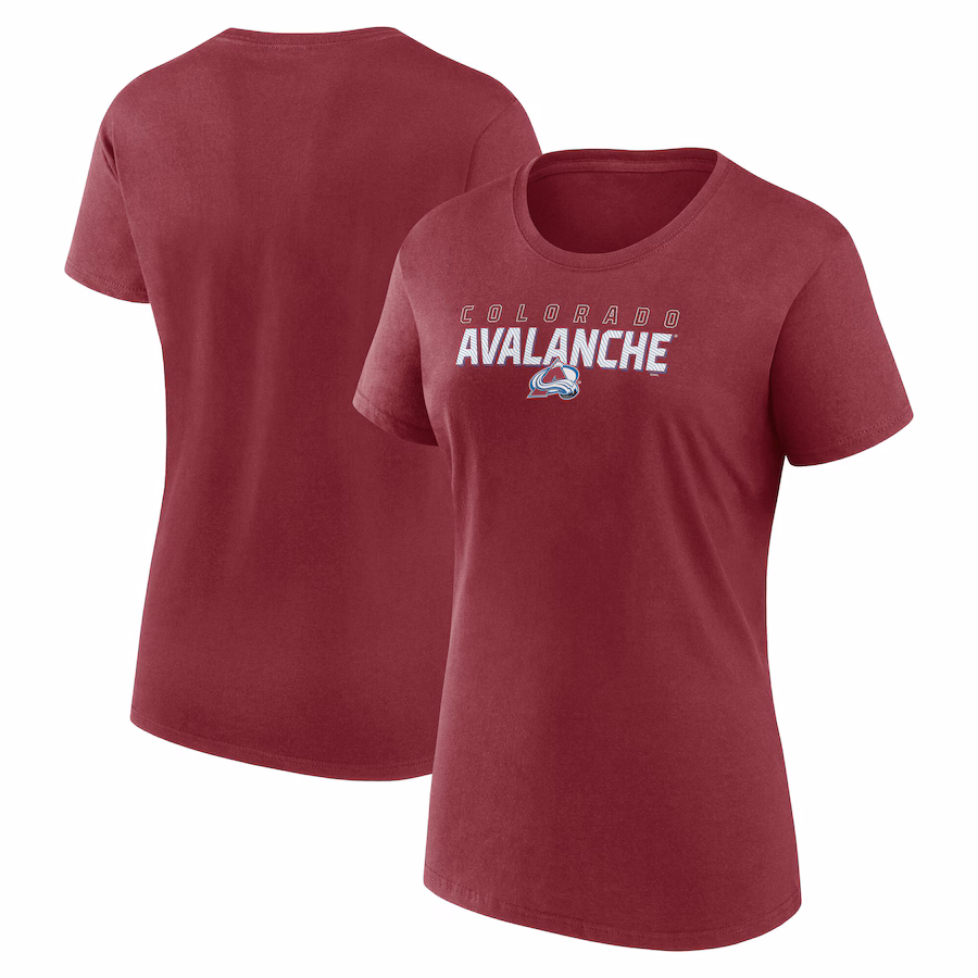 Women's Colorado Avalanche Burgundy Launch Scoop Neck T-Shirt - Puhuasuan