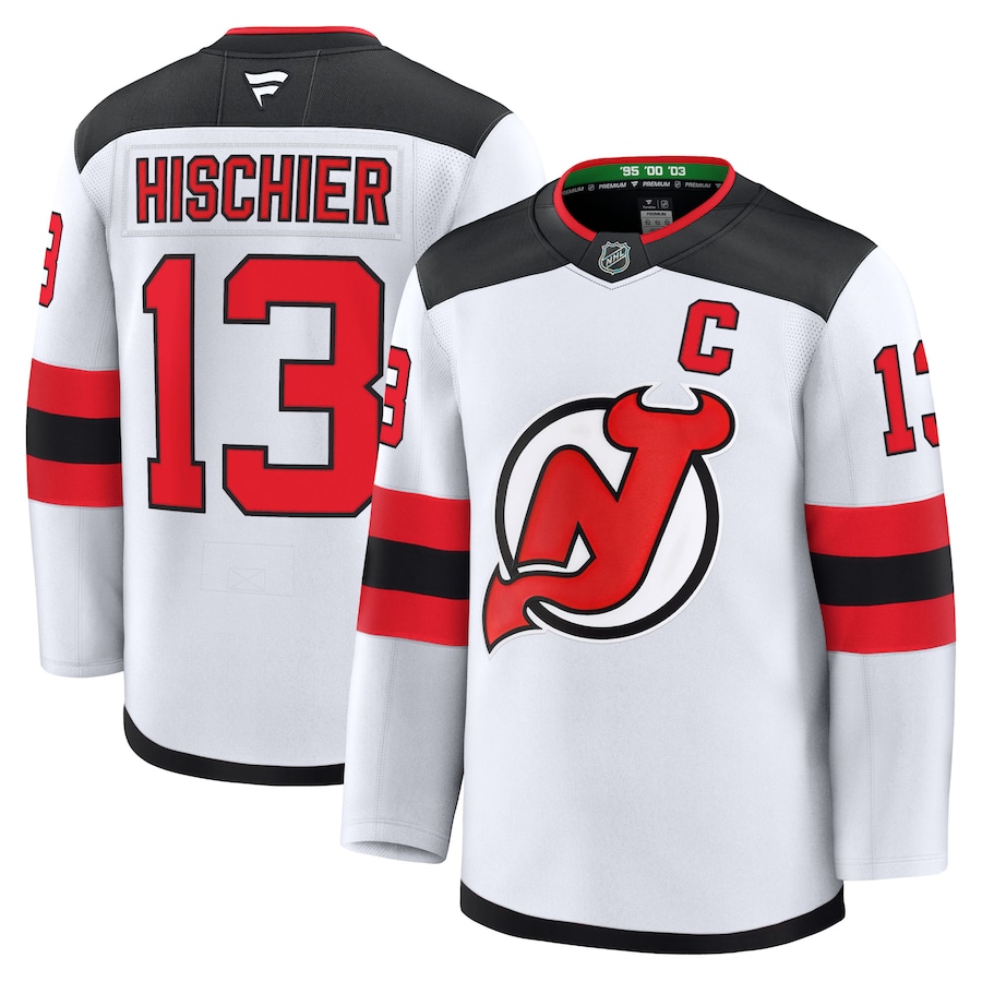 Men's New Jersey Devils Nico Hischier Fanatics White Away Premium Jersey - Puhuasuan
