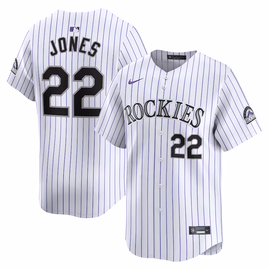 Men's Colorado Rockies Nolan Jones Nike White Home Limited Player Jersey - Puhuasuan
