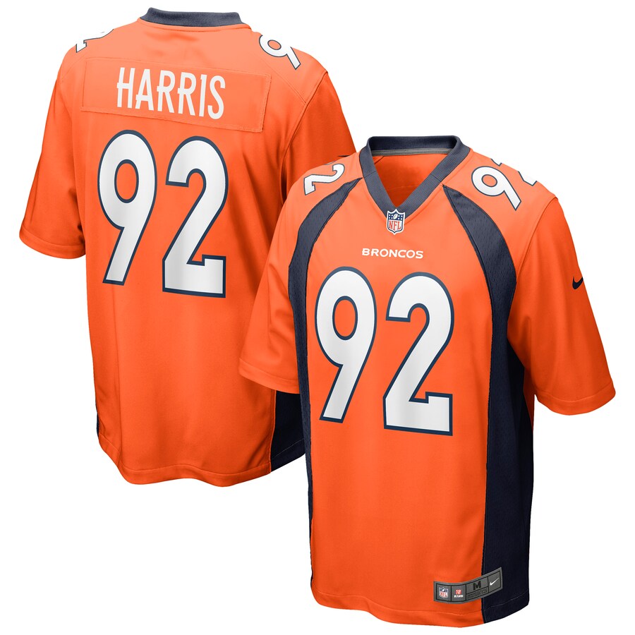 Men's Denver Broncos Jonathan Harris Nike Orange Game Jersey - Puhuasuan