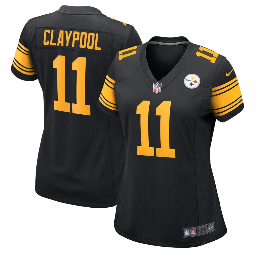 Women's Pittsburgh Steelers Chase Claypool Nike Black Alternate Game Jersey - Puhuasuan