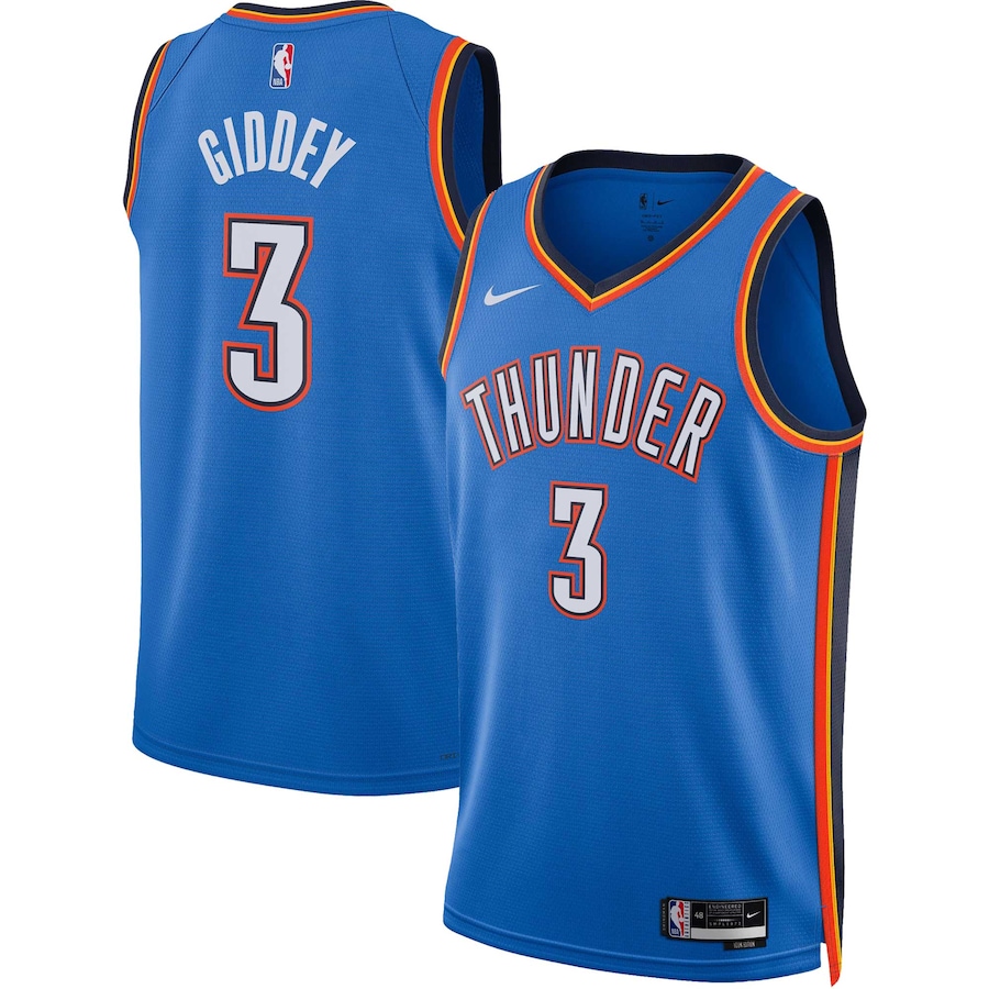 Unisex Oklahoma City Thunder Josh Giddey Nike Blue Swingman Jersey - Icon Edition - Puhuasuan